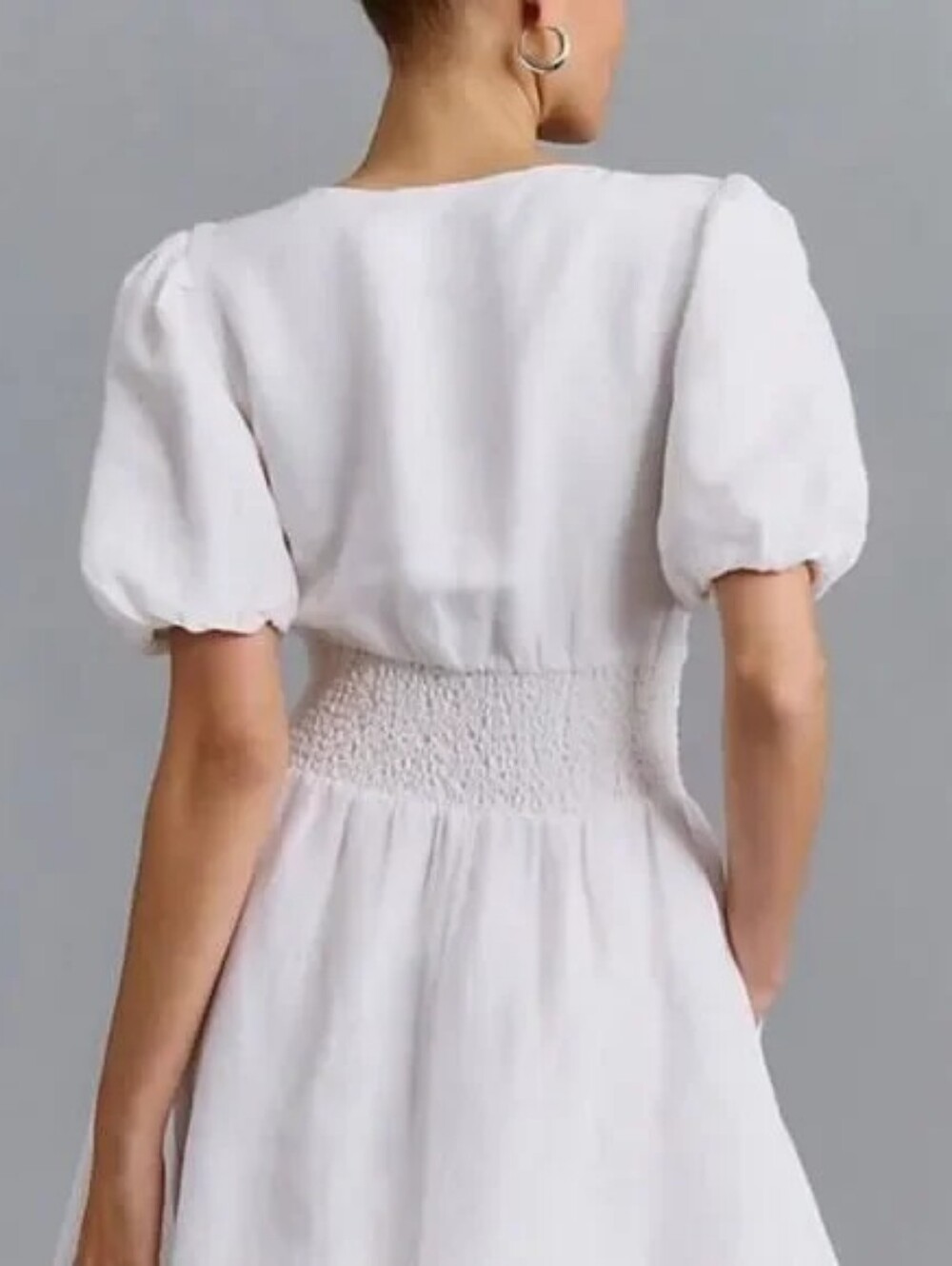 Anthropologie White Katerina Puff Sleeve Mini Dress - Picture 3 of 6